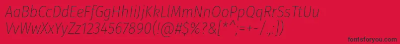 FirasanscondensedUltralightitalic Font – Black Fonts on Red Background