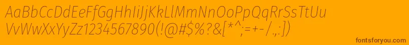 Шрифт FirasanscondensedUltralightitalic – коричневые шрифты на оранжевом фоне