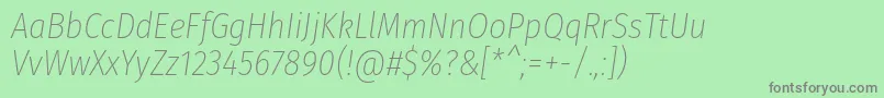 FirasanscondensedUltralightitalic Font – Gray Fonts on Green Background