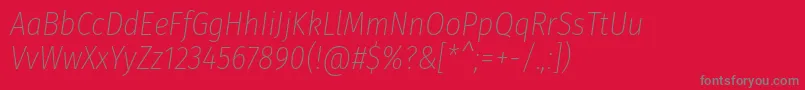 FirasanscondensedUltralightitalic Font – Gray Fonts on Red Background