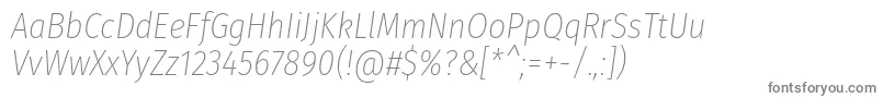 フォントFirasanscondensedUltralightitalic – 灰色のフォント