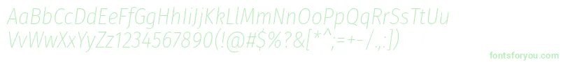 Czcionka FirasanscondensedUltralightitalic – zielone czcionki