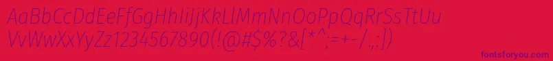 FirasanscondensedUltralightitalic Font – Purple Fonts on Red Background
