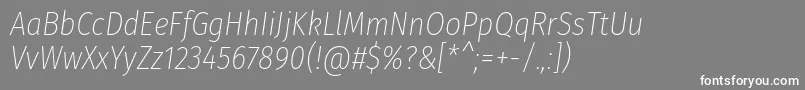 FirasanscondensedUltralightitalic Font – White Fonts on Gray Background