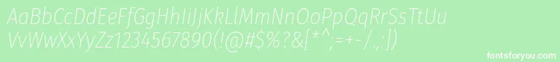 FirasanscondensedUltralightitalic Font – White Fonts on Green Background