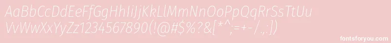 FirasanscondensedUltralightitalic Font – White Fonts on Pink Background