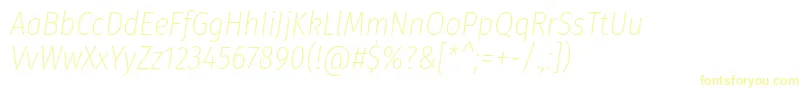 Czcionka FirasanscondensedUltralightitalic – żółte czcionki