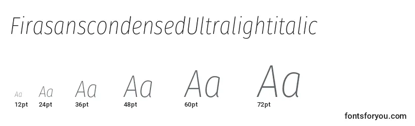 FirasanscondensedUltralightitalic font sizes
