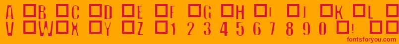 フォントOffN – オレンジの背景に赤い文字