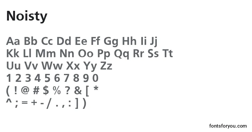Schriftart Noisty – Alphabet, Zahlen, spezielle Symbole