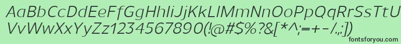 UnimanItalic Font – Black Fonts on Green Background