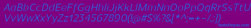 UnimanItalic Font – Blue Fonts on Purple Background