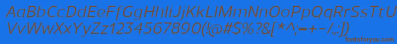 UnimanItalic Font – Brown Fonts on Blue Background