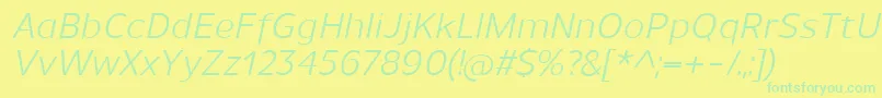 UnimanItalic Font – Green Fonts on Yellow Background