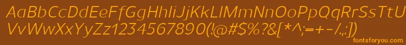 UnimanItalic Font – Orange Fonts on Brown Background