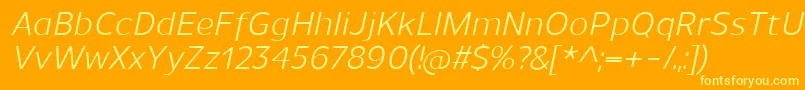 UnimanItalic Font – Yellow Fonts on Orange Background