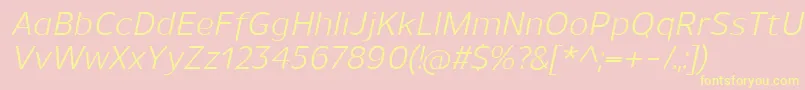 UnimanItalic Font – Yellow Fonts on Pink Background