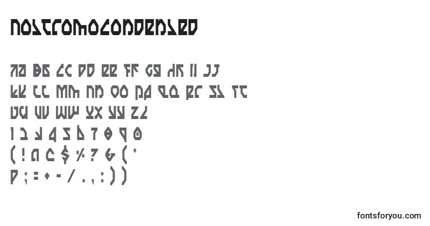 A fonte NostromoCondensed – alfabeto, números, caracteres especiais