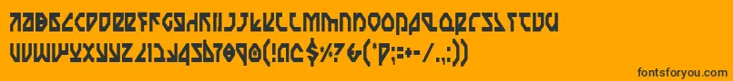 Fonte NostromoCondensed – fontes pretas em um fundo laranja