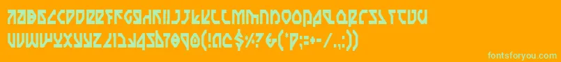 Шрифт NostromoCondensed – зелёные шрифты на оранжевом фоне