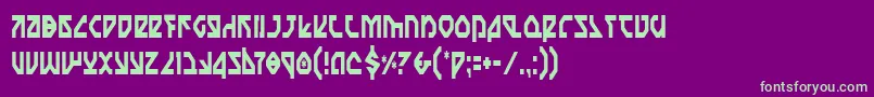 フォントNostromoCondensed – 紫の背景に緑のフォント