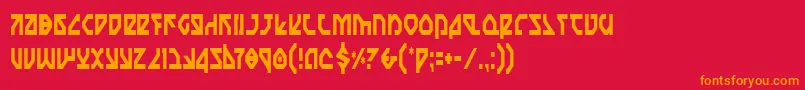 フォントNostromoCondensed – 赤い背景にオレンジの文字