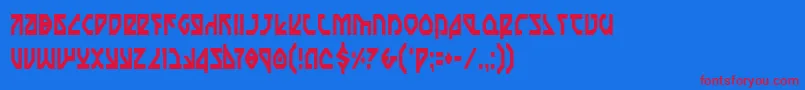 Czcionka NostromoCondensed – czerwone czcionki na niebieskim tle