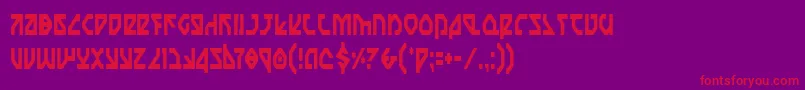 フォントNostromoCondensed – 紫の背景に赤い文字