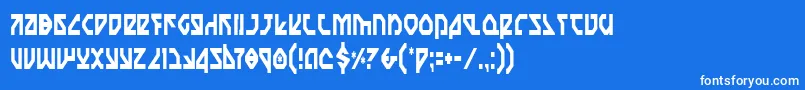 Czcionka NostromoCondensed – białe czcionki na niebieskim tle