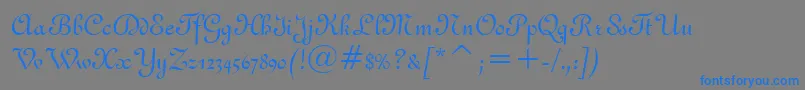 フォントGandon – 灰色の背景に青い文字