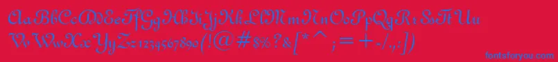 Gandon Font – Blue Fonts on Red Background