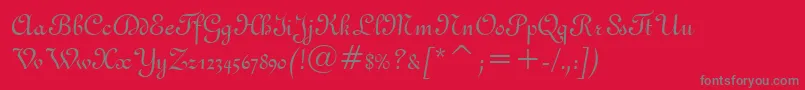 フォントGandon – 赤い背景に灰色の文字