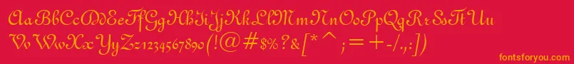 Gandon Font – Orange Fonts on Red Background
