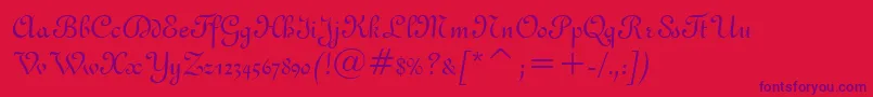 Gandon-Schriftart – Violette Schriften auf rotem Hintergrund