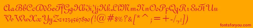 フォントGandon – オレンジの背景に赤い文字