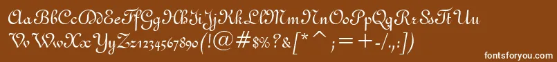 フォントGandon – 茶色の背景に白い文字