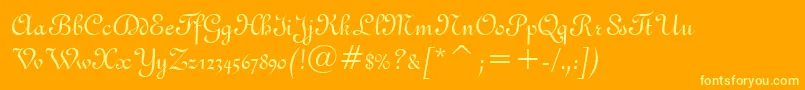 フォントGandon – オレンジの背景に黄色の文字