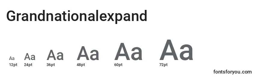 Размеры шрифта Grandnationalexpand