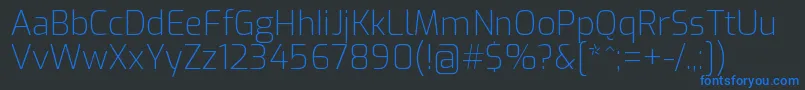 ExoExtralight Font – Blue Fonts on Black Background
