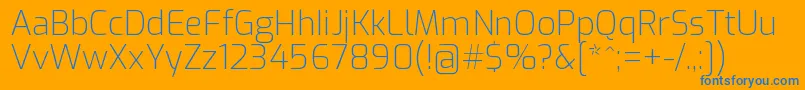 ExoExtralight Font – Blue Fonts on Orange Background