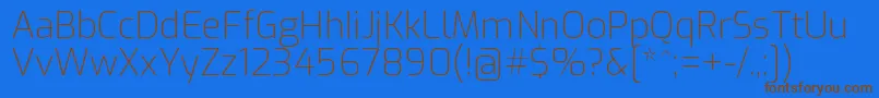 ExoExtralight Font – Brown Fonts on Blue Background