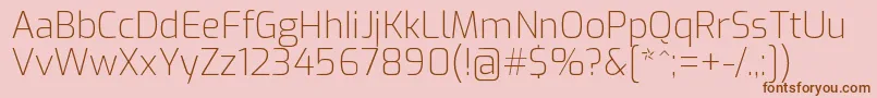 ExoExtralight Font – Brown Fonts on Pink Background