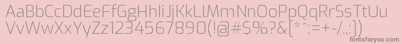 ExoExtralight Font – Gray Fonts on Pink Background