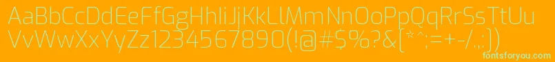 ExoExtralight Font – Green Fonts on Orange Background