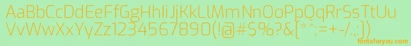 ExoExtralight Font – Orange Fonts on Green Background