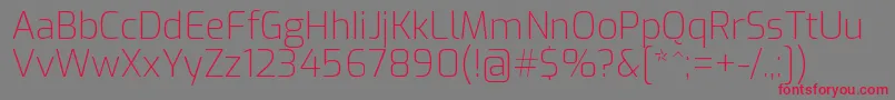 ExoExtralight Font – Red Fonts on Gray Background