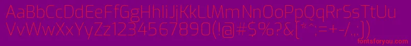 ExoExtralight Font – Red Fonts on Purple Background