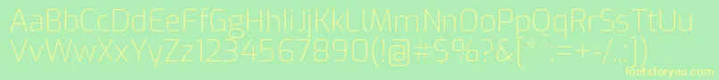ExoExtralight Font – Yellow Fonts on Green Background
