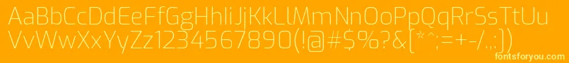 ExoExtralight Font – Yellow Fonts on Orange Background