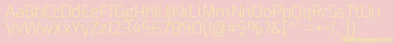 ExoExtralight Font – Yellow Fonts on Pink Background